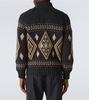 Cashmere jacquard zip-up cardigan