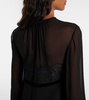 Jader sablé and silk georgette minidress