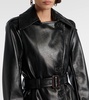 Faux leather trench coat