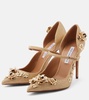Bloom 105 floral-appliqué pumps