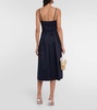 Belted cotton-blend midi dress
