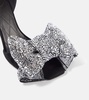 Ruby 95 embellished bow-detail suede pumps