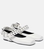 Embellished leather ballet flats