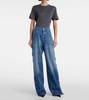 Mid-rise wide-leg jeans