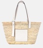 Medium leather-trimmed basket tote