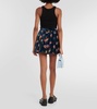 Floral velvet miniskirt