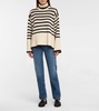Striped turtleneck wool-blend sweater