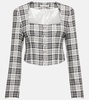 Plaid cropped wool jacket