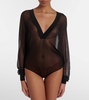 Sheer hooded bodysuit
