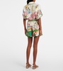 Nadia printed high-rise linen shorts