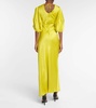 Deep V-neck satin maxi dress