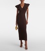 Trey ruffled ribbed-knit gown