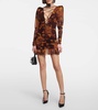 Floral silk georgette minidress