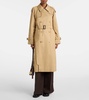 Belted cotton gabardine trench coat