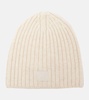 Face ribbed-knit wool beanie