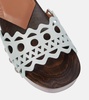 Vienne leather and wood slides