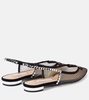 Forbidden Love mesh and suede slingback flats