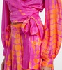 Tie-dye silk wrap top