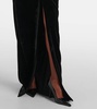 Bow-detail off-shoulder velvet gown