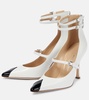 Paneled leather pumps