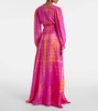 Tie-dye silk wrap top