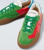 Leather and suede sneakers