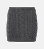 Cable-knit wool and cashmere miniskirt