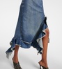 Delouise ruffled denim midi dress