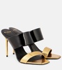 PB patent and mirrored leather mules