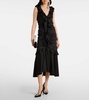 Ruffled cotton-blend midi dress