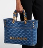 1945 quilted denim tote bag