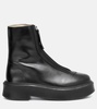 Zipped 1 leather flatform ankle boots