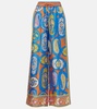 Luis printed silk palazzo pants