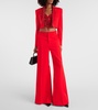 Crystal-embellished cropped wool blazer