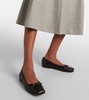 Monili bow-detail leather ballet flats