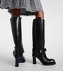 Stirrup leather knee-high boots