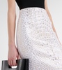 High-rise snake-print pencil skirt