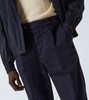 Cotton-blend gabardine slim pants