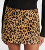 Leopard-print calf hair miniskirt
