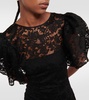 Asymmetric lace midi dress