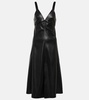 Faux leather slip dress