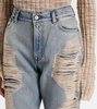 Distressed high-rise bootleg jeans