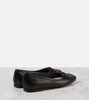 Monili bow-detail leather ballet flats