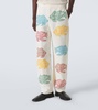 Piscine appliqué linen straight pants