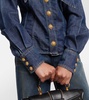 Tie-neck denim shirt