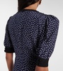 Polka-dot printed silk minidress