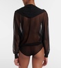 Sheer hooded bodysuit
