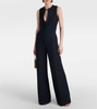 Chain-detail wool and silk jumpsuit