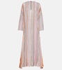 Striped lamé kaftan