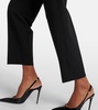 Low-rise wool-blend slim pants